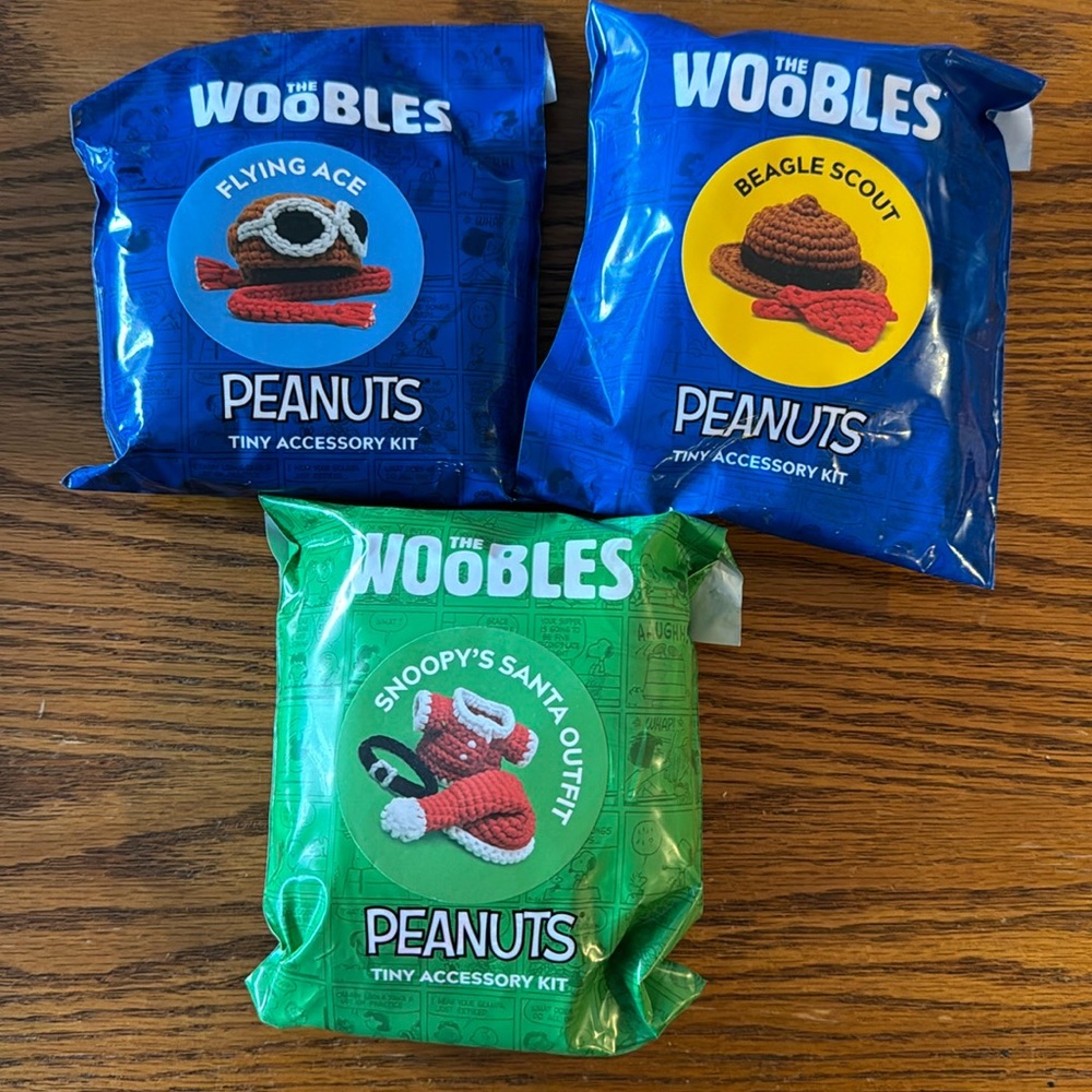 Woobles Snoopy Outfits new in package no hook